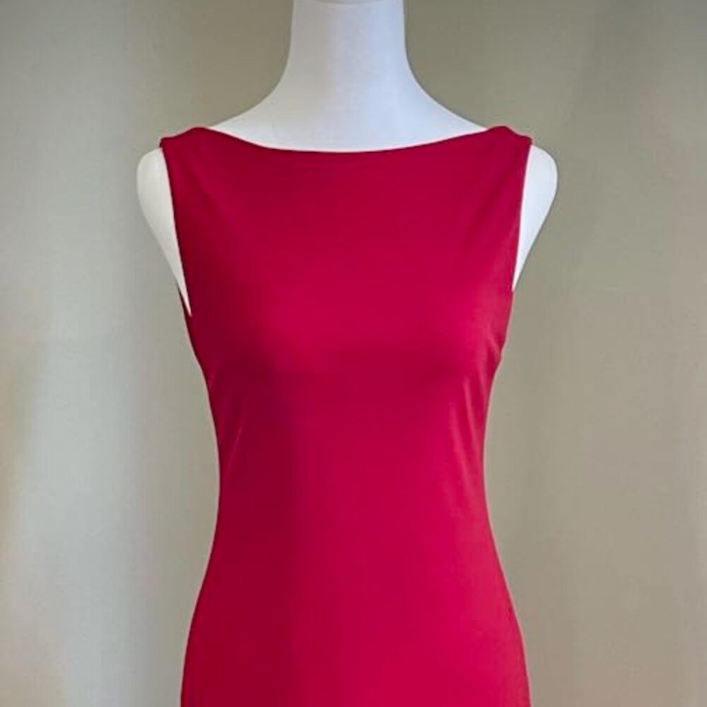 Stunning Red Sleeveless Low-Back Dress - Size 8